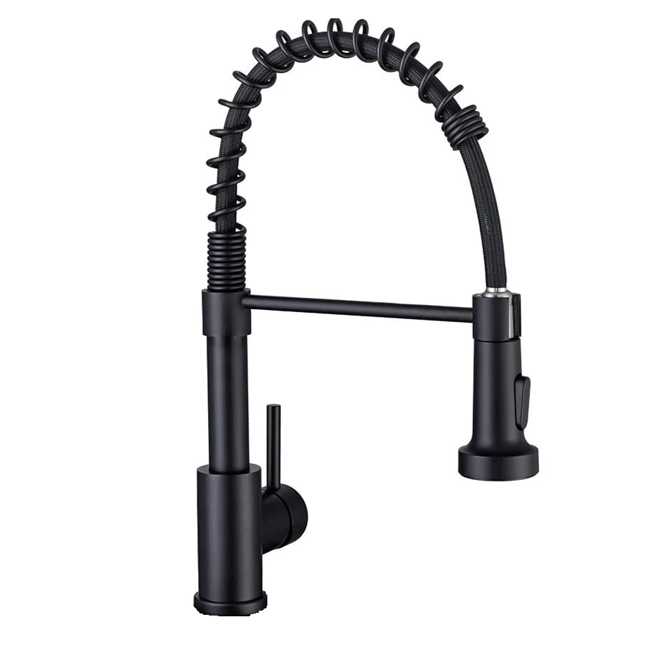spring pull out black kitchen faucets with pull down sprayer torneira cozinha