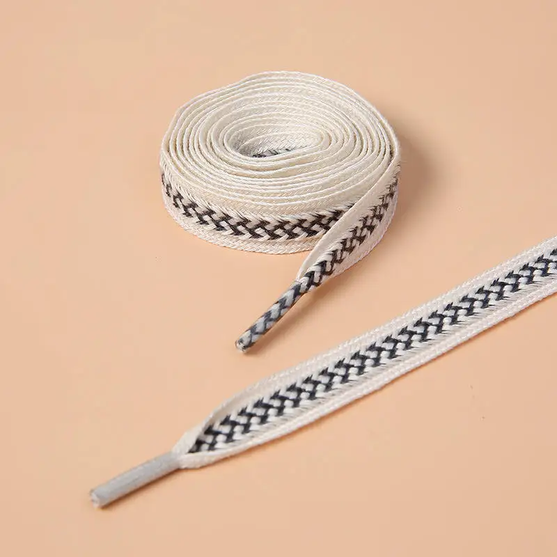 High quality New1.2cm wheat braid shoelace Cotton Herringbone Braid Shoelaces Af Sb Dunks Low High Sneakers Flat Shoe Laces