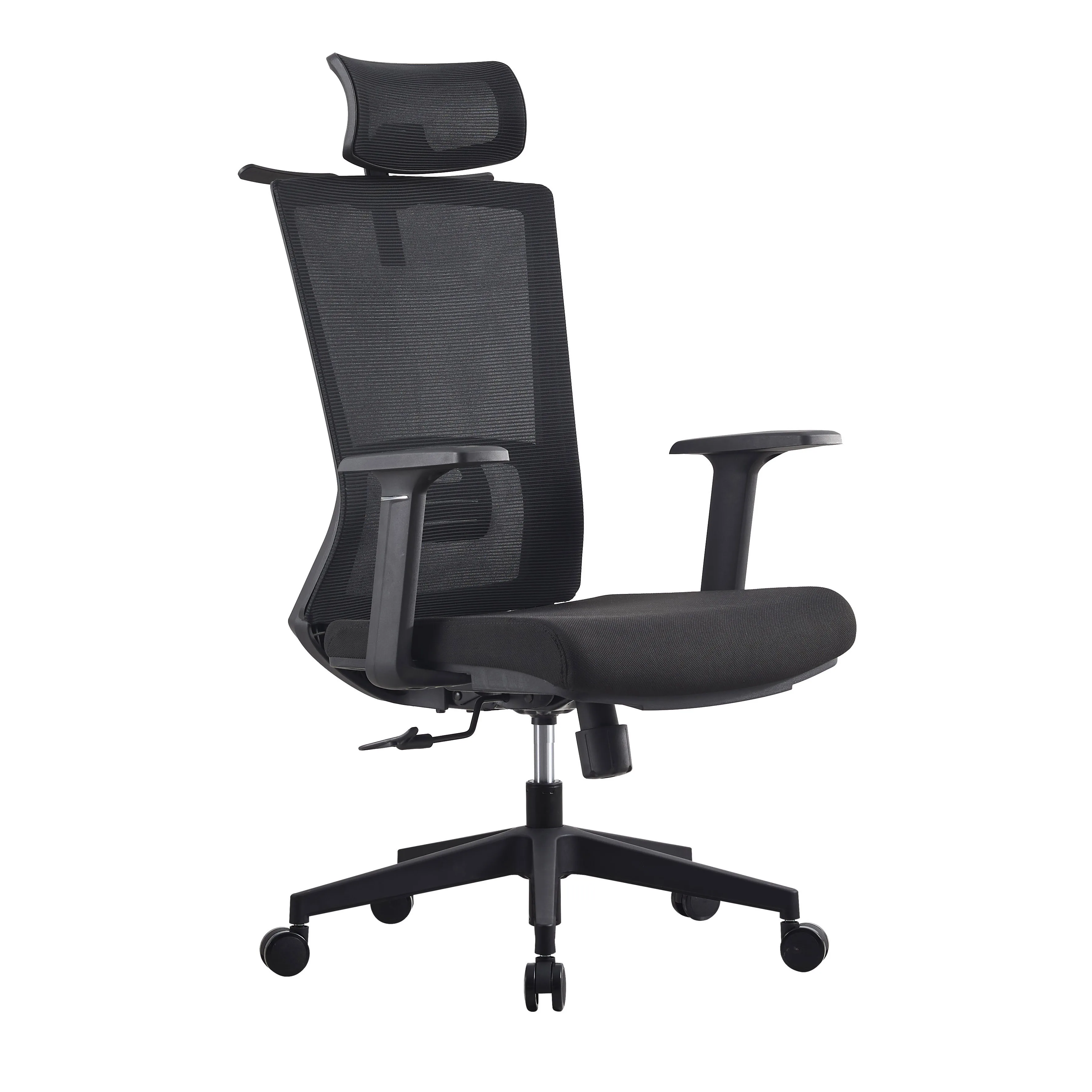 Modern fabric ergonomics bifma cylinder swivel grey high back headrest executive manager office chair