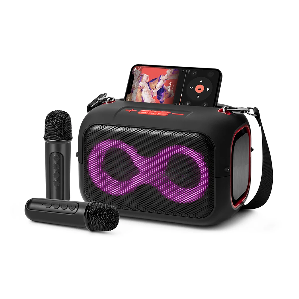 Outdoor Bluetooth sound box Party Portable Subwoofer With Mic Led Karaoke Speaker