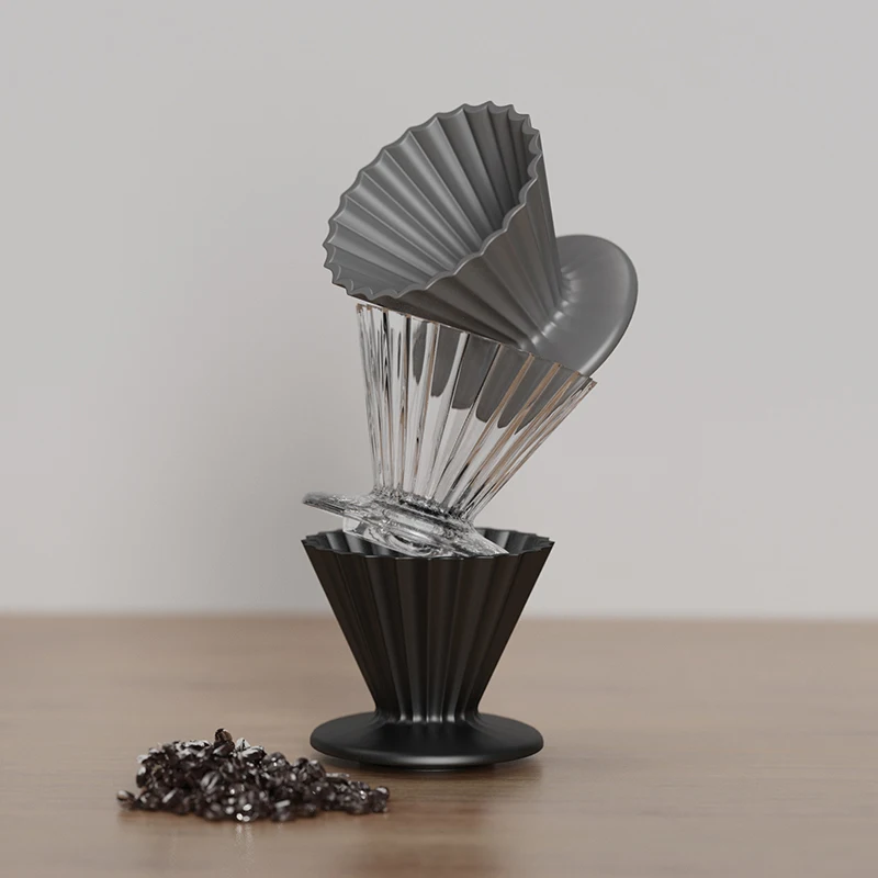 DHPO 360 Degrees Evenly Distributed Convex Pattern Design High-Fired Ceramic Coffee Dripper Porcelain Coffee Filter