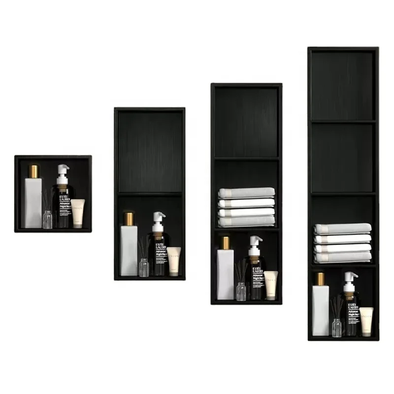 Customized Stainless Steel Shower Niche insert Shelf In Wall Shell With Led light For Bathroom kitchen