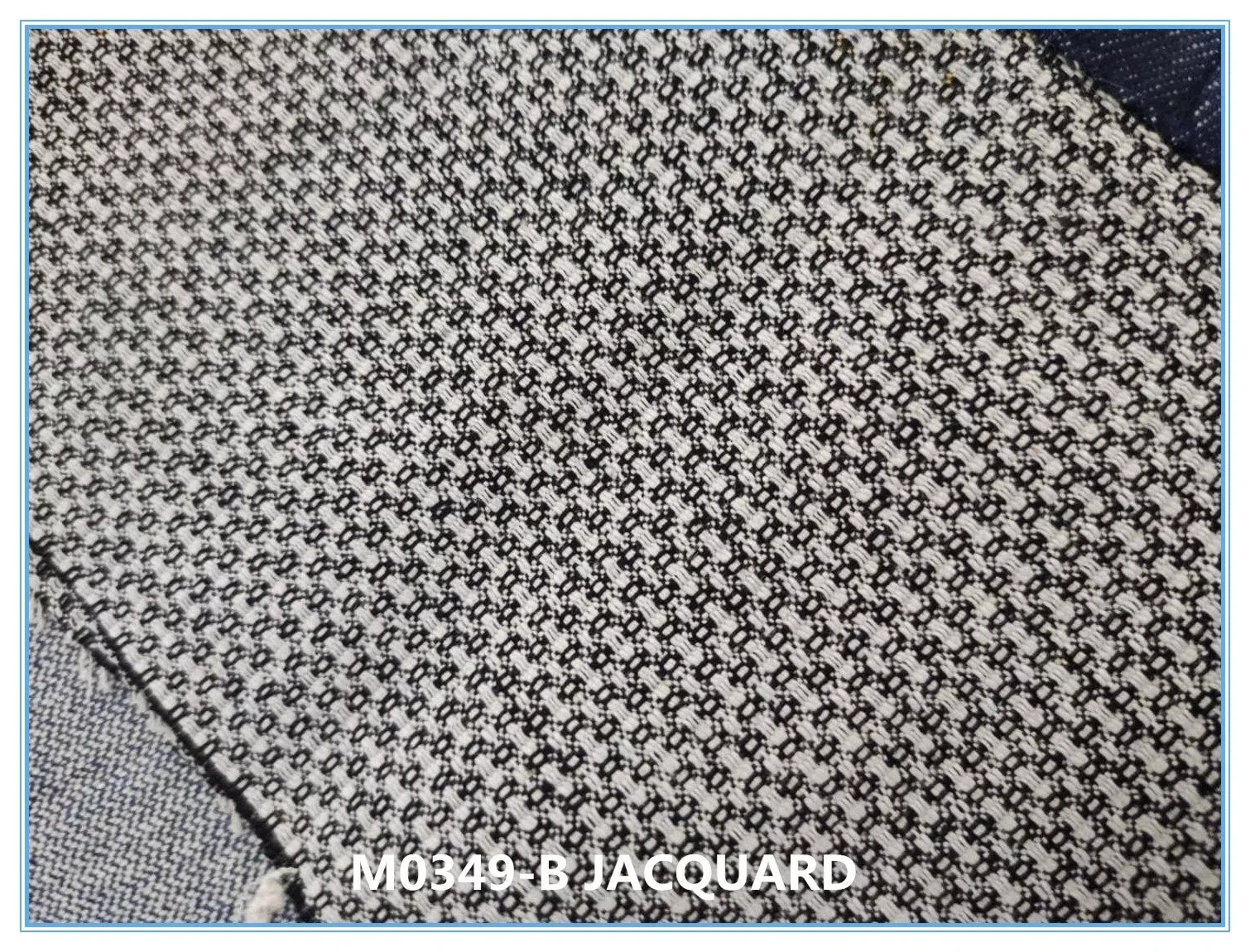 Special weaving jacquard double layer terry fake knit stretch denim fabric textile