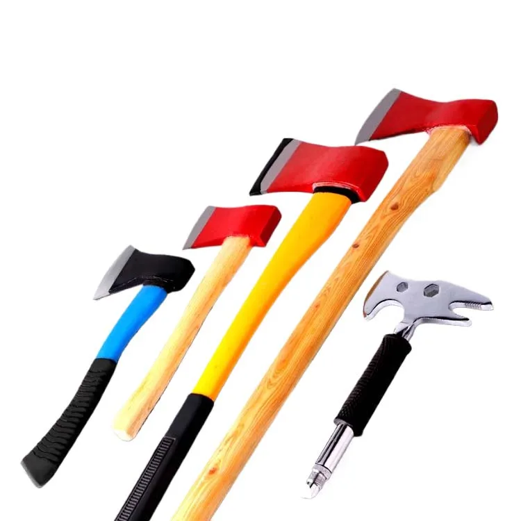 China manufacture fire axes firefighter survival hatchet axes emergency tool firewood axe with wood handle