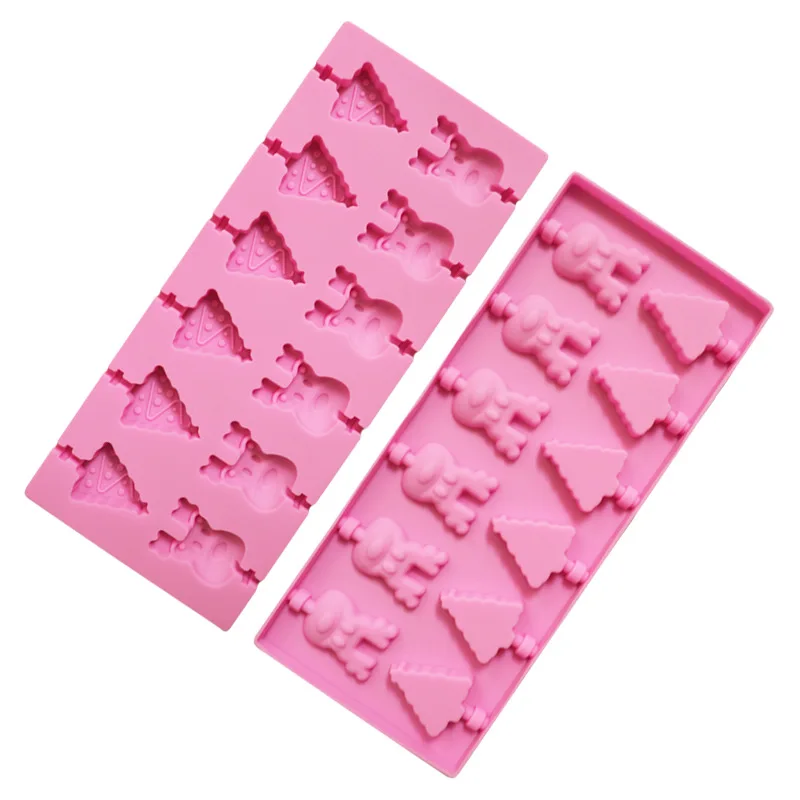 Saffron Multiple Designs silicon melting lollipop resin mold candy gummy molds cartoon dinosaur monkey Christmas 3d mold