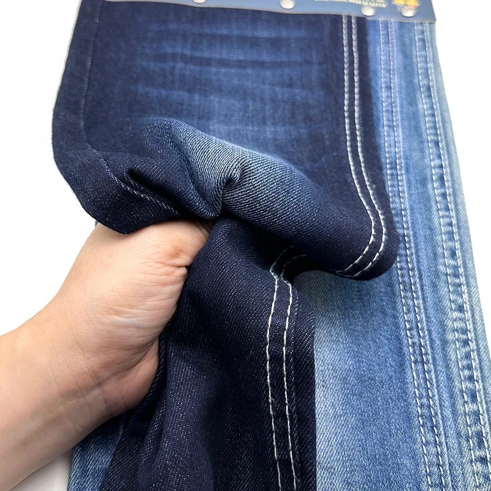 Aufar 10S blue color cotton low stretch denim fabric made in China 9oz width 180-182cm for clothes AF5B8014