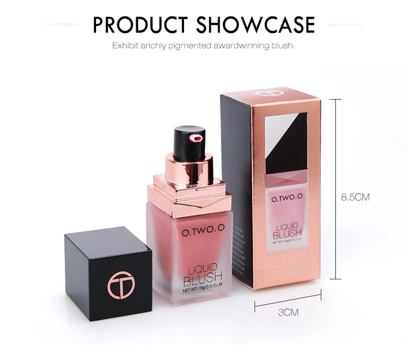 new arrival O.TWO.O Makeup  Silky Blush Color Lasts Long 6 Color Natural Cheek Blush Face Contour Make Up Liquid Blush