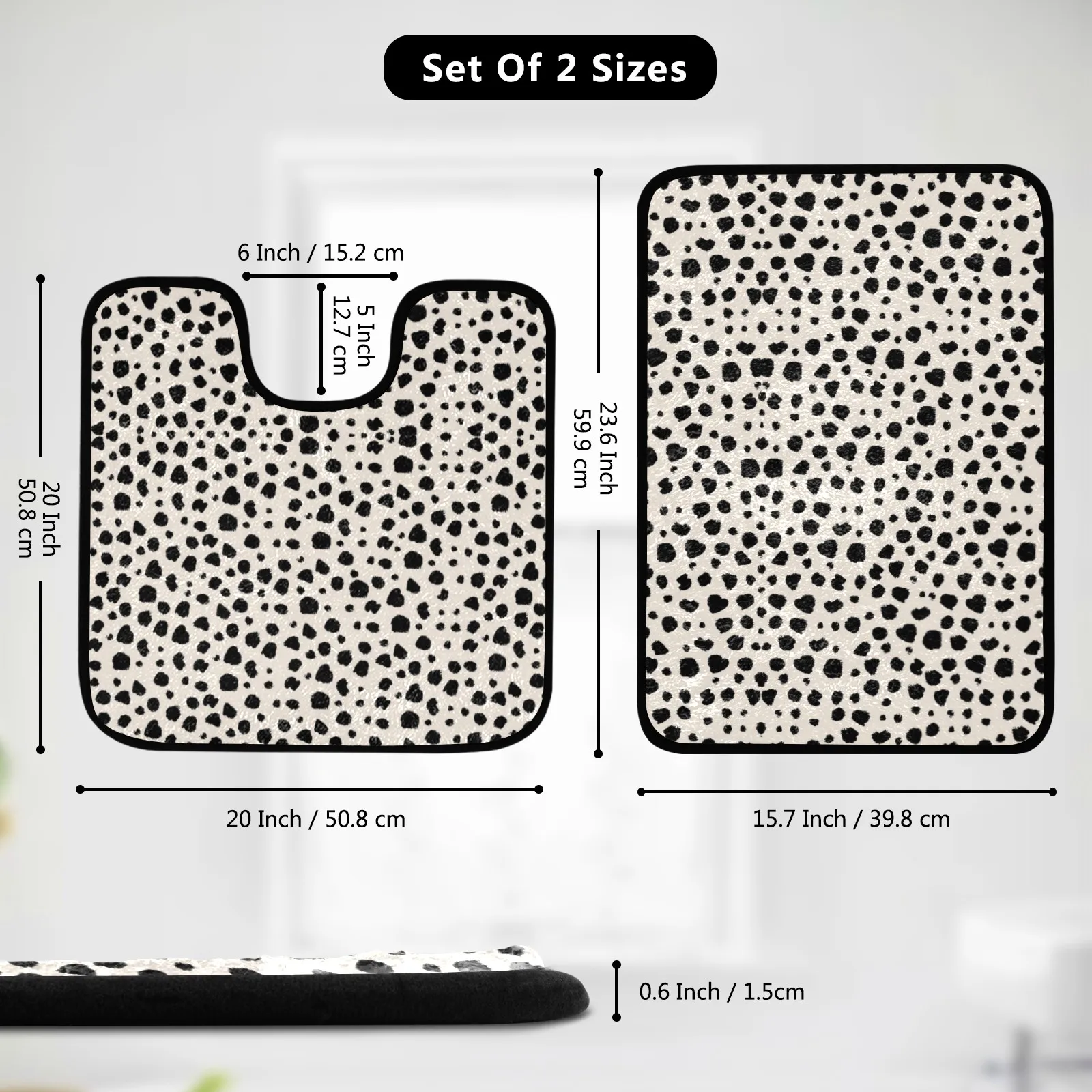 Super Absorbent Custom Leopard Bathroom Rug Sets Toilet Floor Anti-Slip Bath Mats