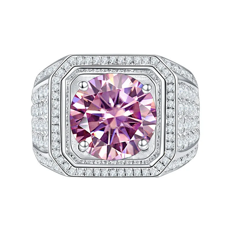 9 Adodo Wholesale Factory direct sales Luxury Domineering Fine Jewelry S925 Sterling Silver 2Ct real moissanite ring for men