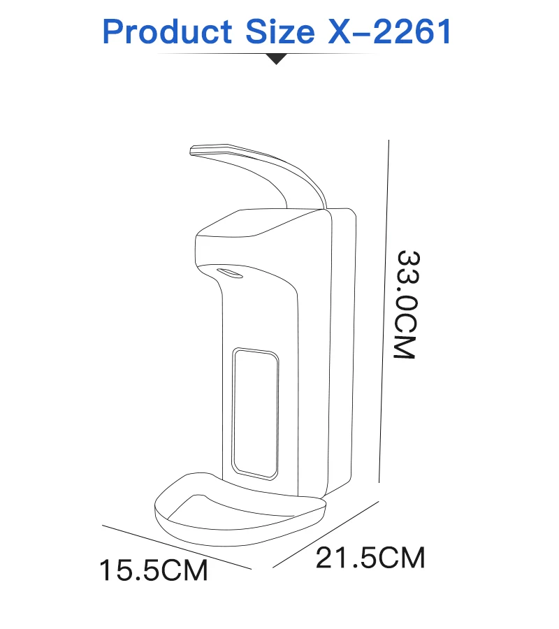 Hotel hospital bathroom 1000ML plastic hand liquid soap dispensers