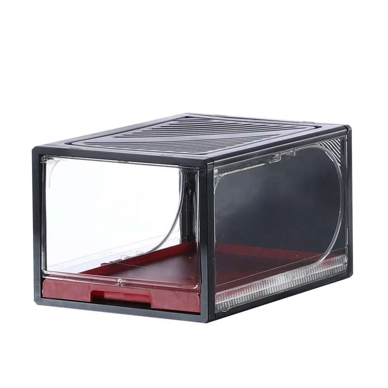 Clear Drop Front Stackable Shoe Magnets Sneaker Shoes Storage Drawer Box