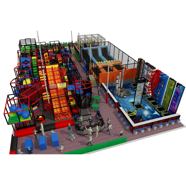 China Trampoline Kids Gym Equipment Climbing wall  Indoor Trampoline Park