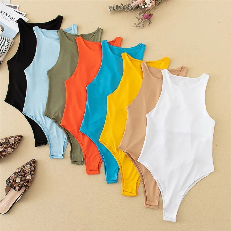 Sexy Bodysuit Women O Neck Sleeveless Off Shoulder Body Top Streetwear White Bodysuits Suit Clothes Para Catsuit Clothing