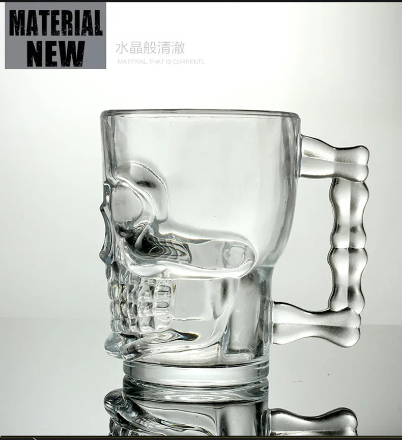 Beer Mug Drinking Glasses with Handle  Funny Entertainment Glassware for Water Juice and Halloween Decorate