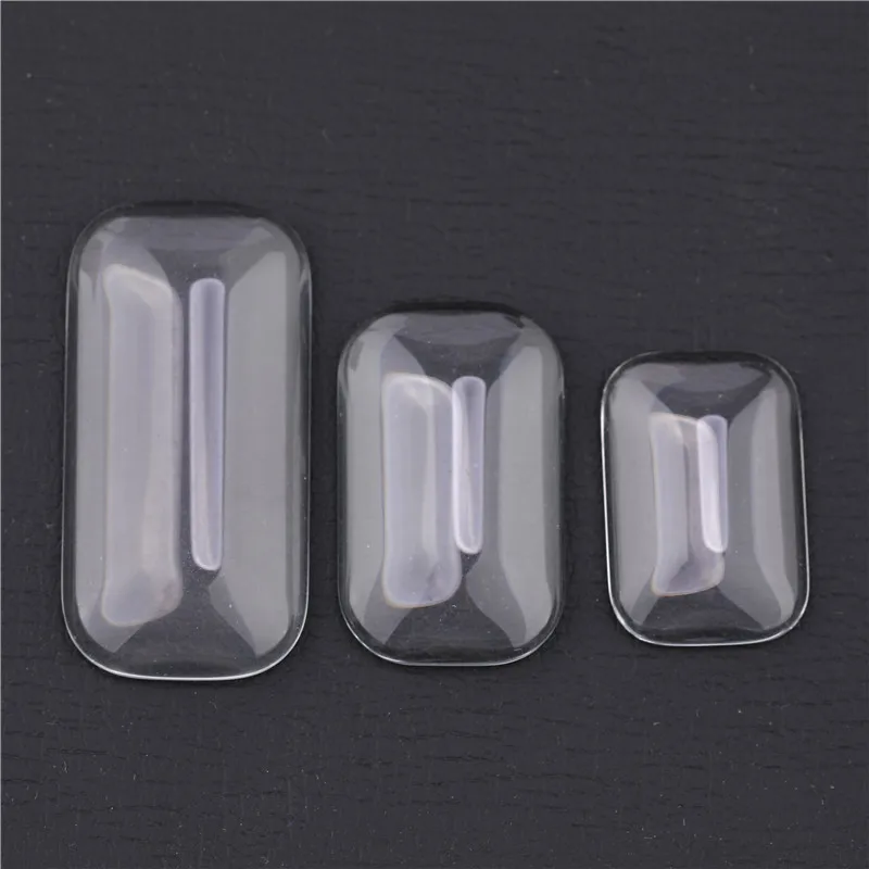 500PCS 10x50/25x50/20x30/25x35/10x16mm rectangle Glass Cabochon For Women Necklace Pendant DIY Jewelry Making Carfts Accessories