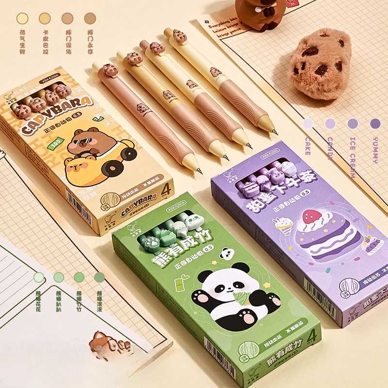 School Stationery Triangle Orthographic Automatic Pencil Set 0.5mm Cartoon Shaped Student Automatic Pencil Stationery
