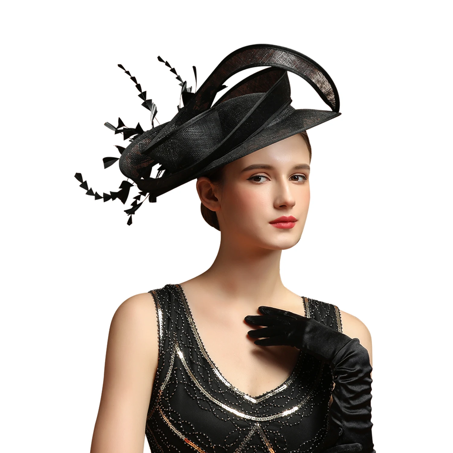 Perfect Wedding Hat High Quality Unique Derby Sinamay Hats Fashion Church Hats Deluxe Premium Bride Fascinators for Women Ladies