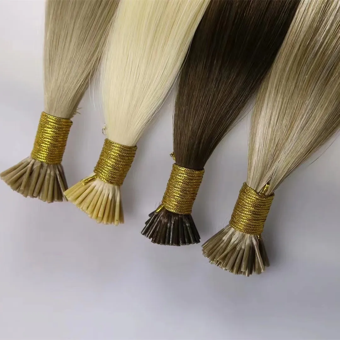 Wholesale Remy Cuticle Aligned Micro Link Human Hair Extensions I U Flat Nano Tip Kinky Raw Unprocessed Human Hair Extension