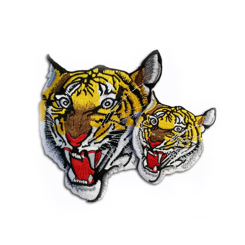 Logo 100% Machine Embroidery Patches and Badges with Iron on Backing Embroidered Service Custom Lion Animal Sequins Handmade