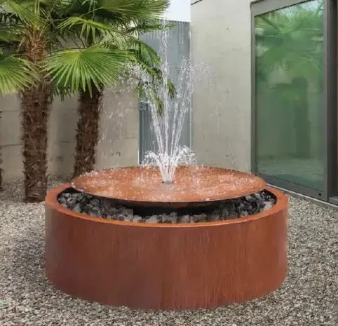 Сталь Corten круглый стол для воды садовый водопроводный фонтан пруд
