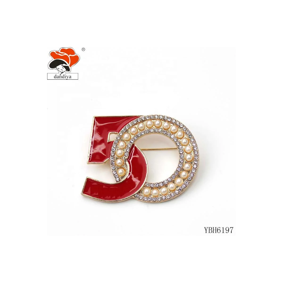 50 number PEARL brooch Metal Hard Enamel Pins for souvenir Anniversary sorority badge 25th 50th 75TH 150th 100 200 custom number