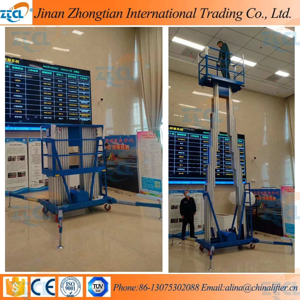 ZTCL Small Aerial Mobile One Man Scissor Lift/home Cleaning Elevator Aluminum Lift/Aerial Personal Lift-Leader