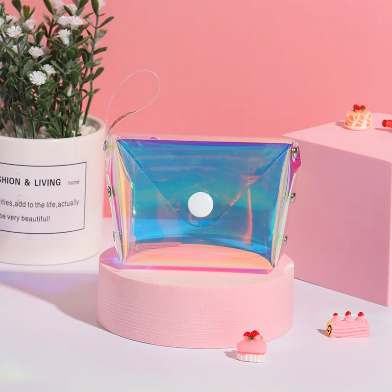 
Holographic mini plastic magic glitter eyelash packaging box Makeup cosmetic cute bags coin bag lady bag 