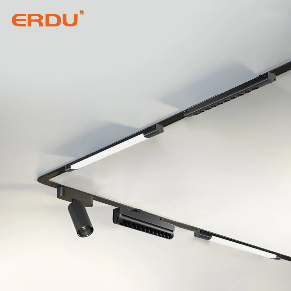 ERDU New Trend Surface Recessed 220V Linear Spotlight Led Magnetic Track Light System LED Track Light