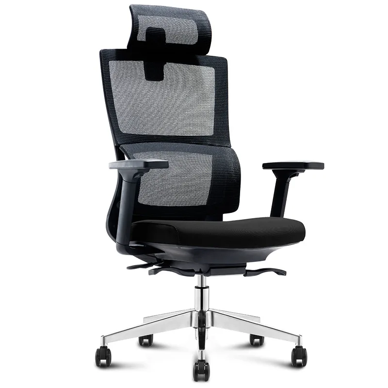High End Black High Back Chrome Base Office Furniture Executive Swivel Computer Mesh Fabric Office Chair