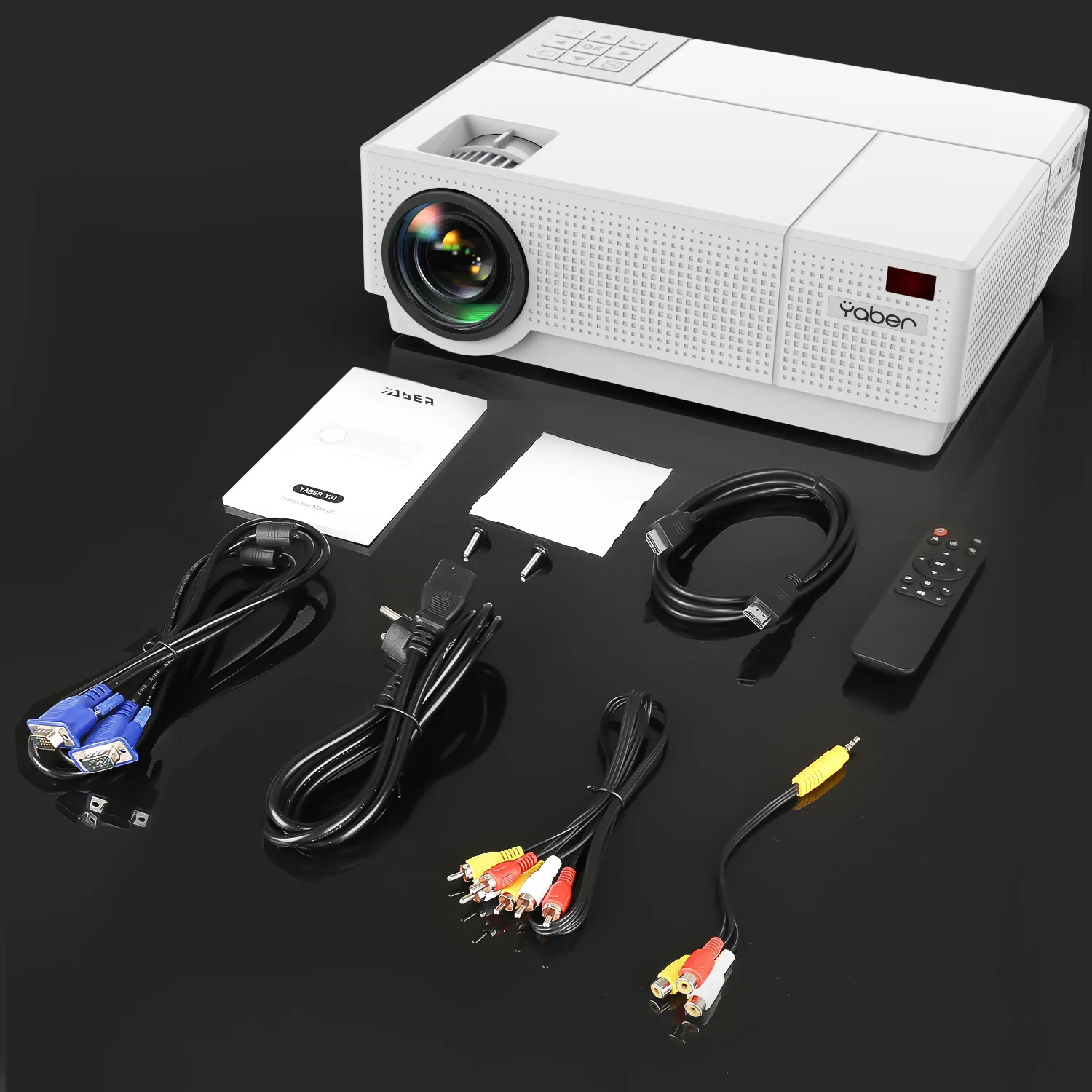  Мобильный проектор Yaber Y31 встроенный 1080P поддержка 4K 300 дюйма Hi-Fi стереозвук 4D коррекция трапецеидальных искажений ЖК светодиодный домашний