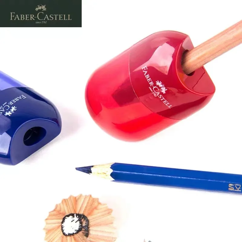 High quality faber-castell pencil sharpeners sigle hole  manual red blue  black pencil sharpener for fine arts