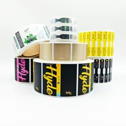 Logo Adhesive Double Layer Sticker Labels for Packaging Gold Foil Brand Printing Paper Waterproof Bottled Beverage Accept Custom