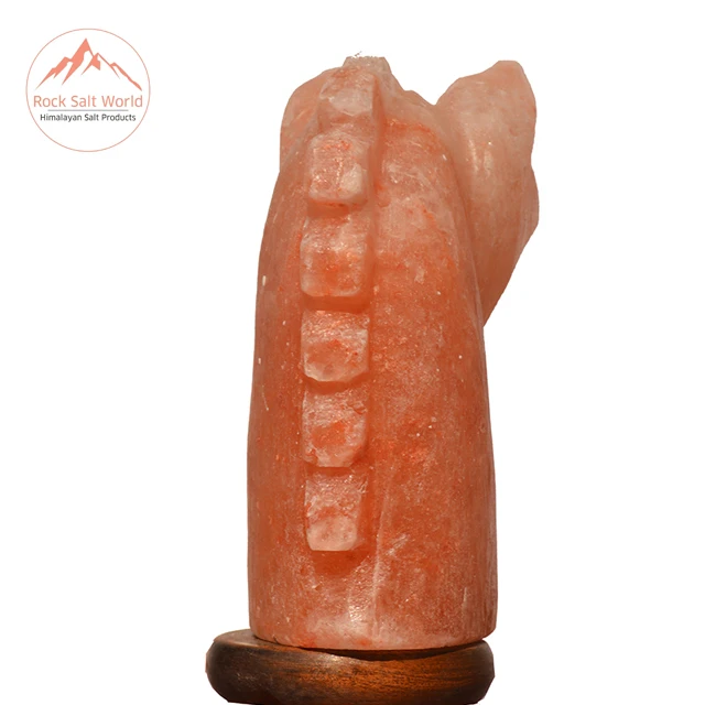 Himalayan Natural Horse Knight Shape Crafted Sat Lamp with Certified Cord and Bulb in Best Home Decor style for Best Wellness