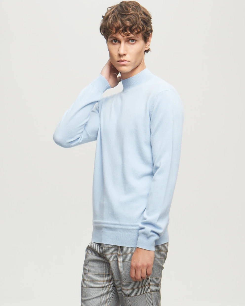 Customized Cashmere O Neck Long Sleeve Pullover Knitted Sweater Jumpers Cashmere Wool