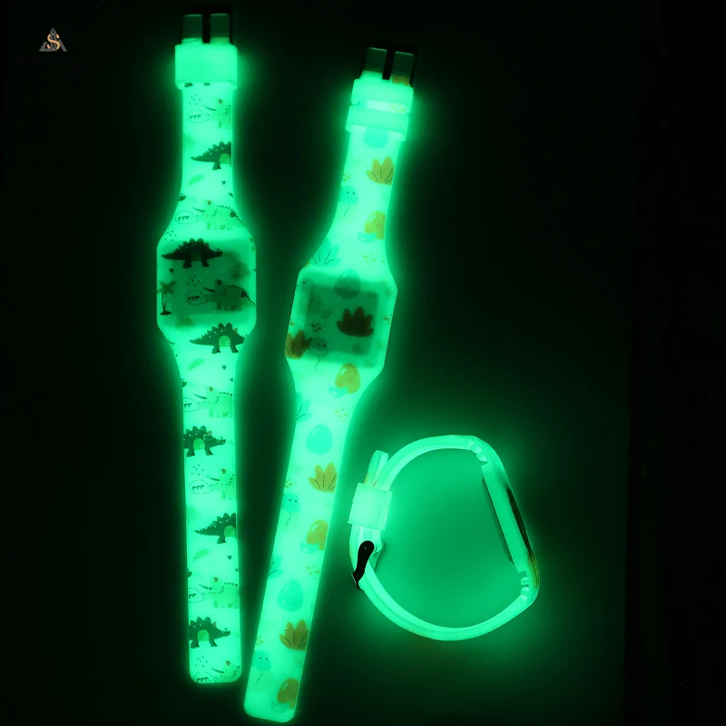 Digital silicone watch girl luminous watches night sparkling LED display waterproof wristwatch