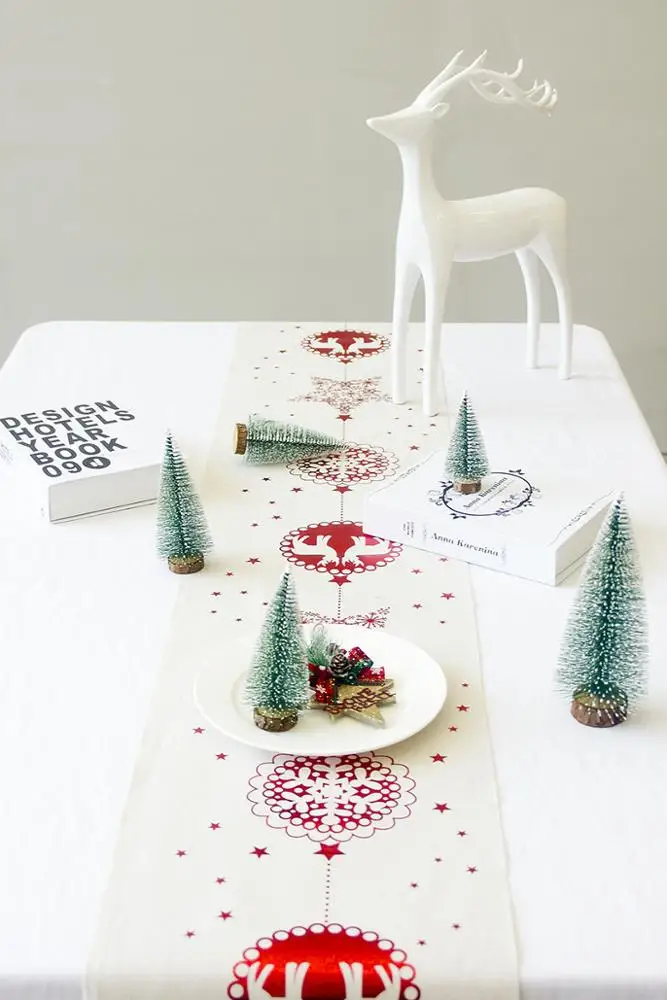 
Wholesale custom cotton linen party farmhouse table decoration christmas table runner 