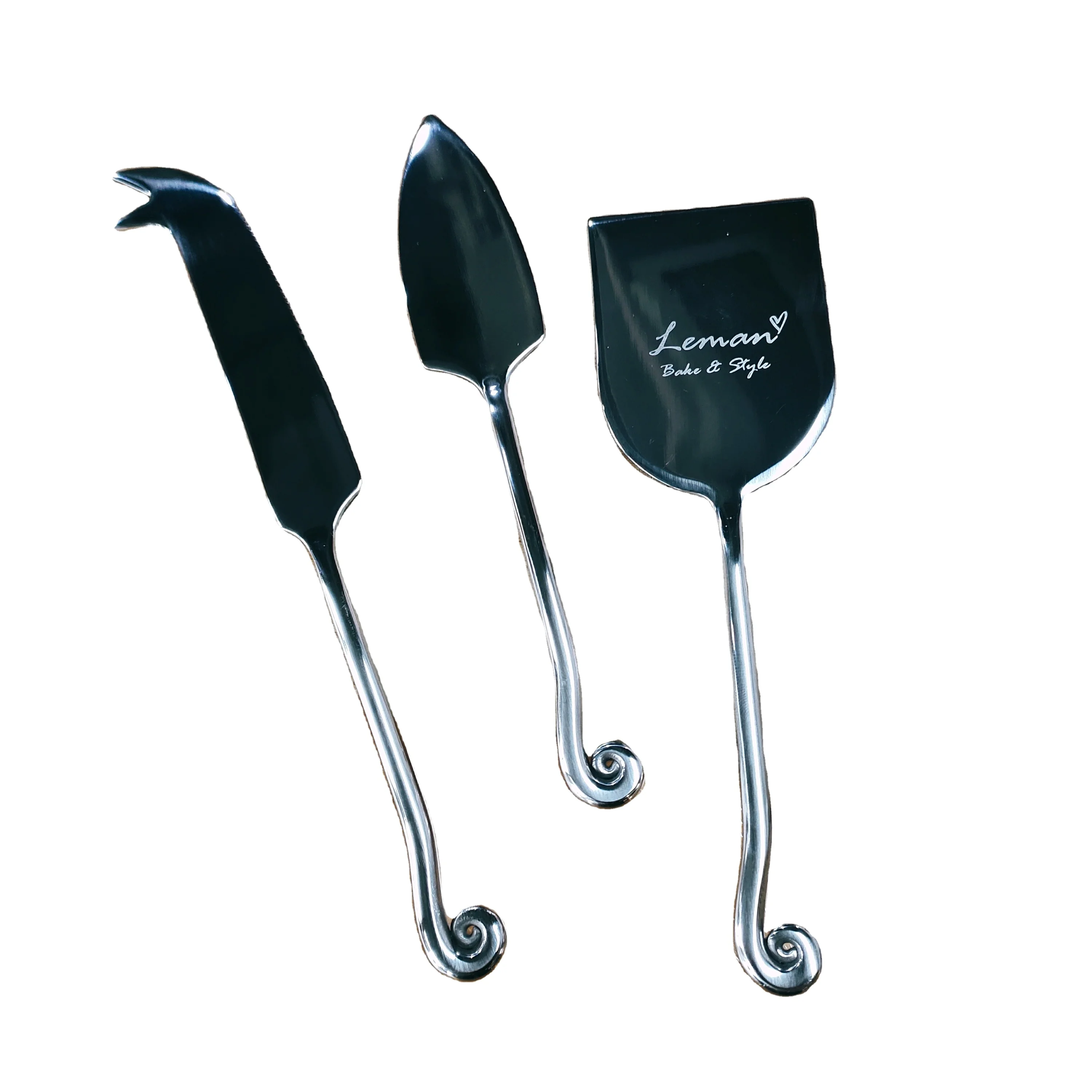 Allahome ручной работы спиральная ручка с индивидуальным логотипом набор инструментов для сыра металлические ножи Набор разбрасывателей масла