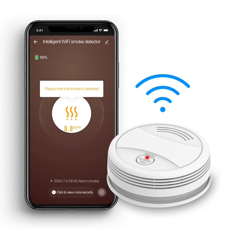  Смарт-датчик дыма с Wi-Fi управлением через