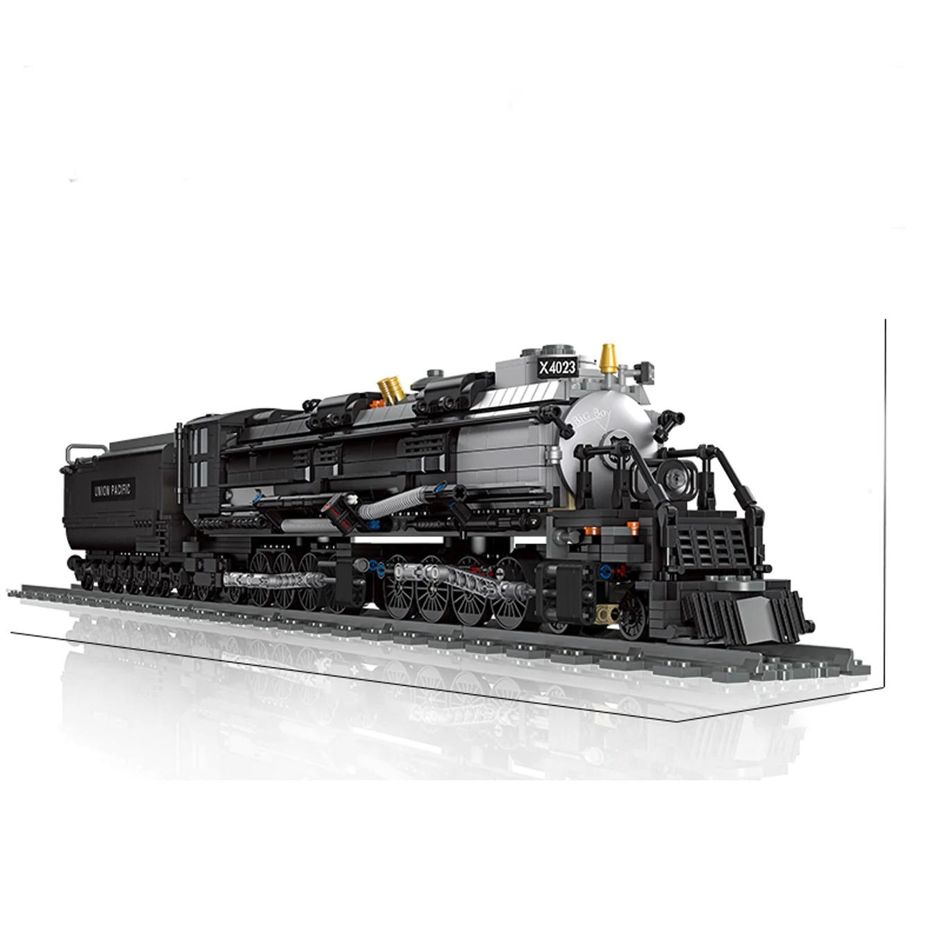 Big Guy 78CM Building Blocks Train 1608PCS Locomotive 19th Century Steam Railways Train Bricks Toys BIGBOY