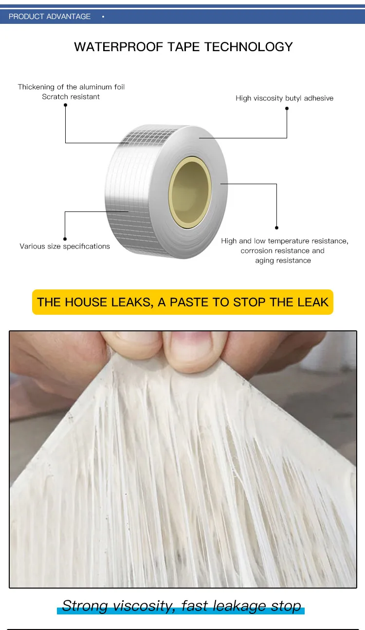 Waterproof heat resistance conductive duct fiberglass reinforced aluminum foil adhesive tape