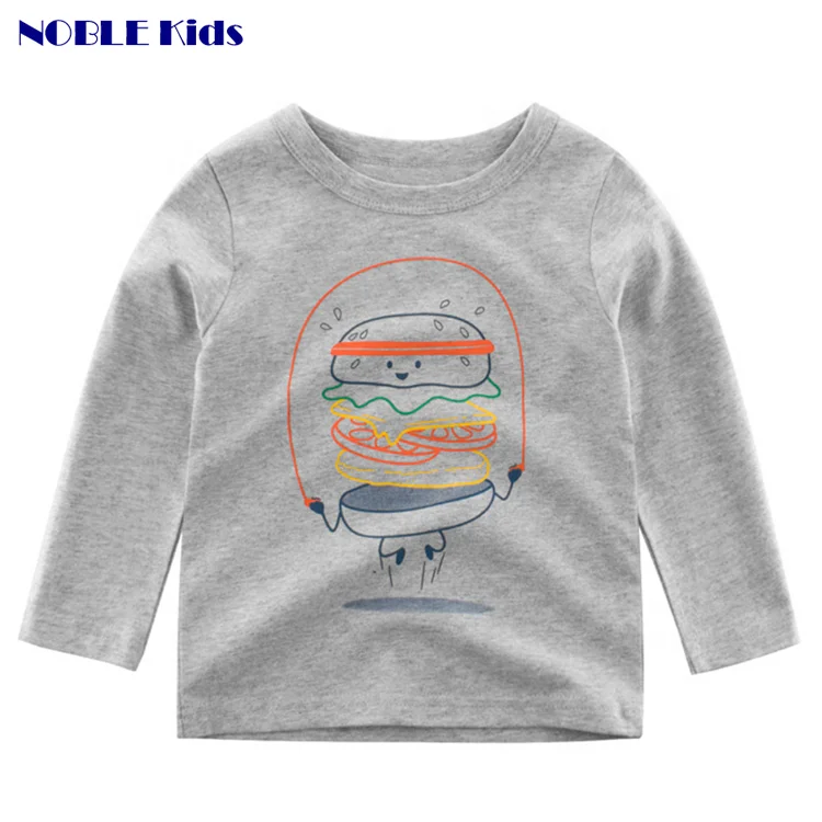 
latest design baby boy tshirt long sleeve printing custom 100% cotton children t shirt 
