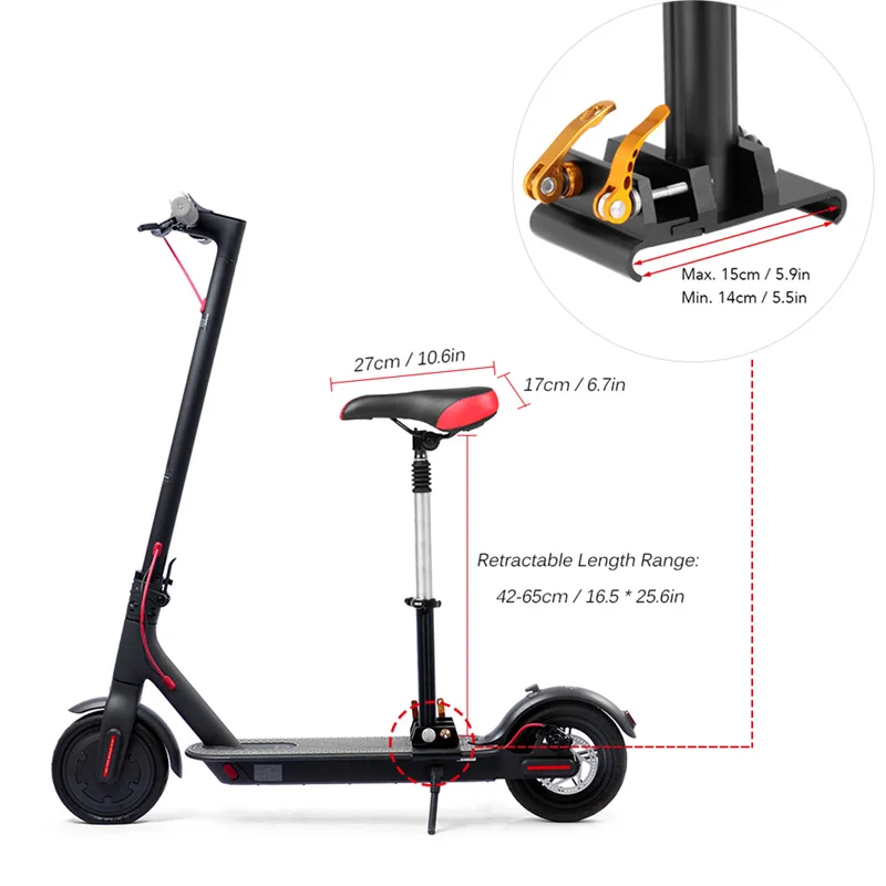 Foldable Height Electric Scooter Spare Parts Saddle Seat for Cityneye M365/pro/1S  Adjustable retractable