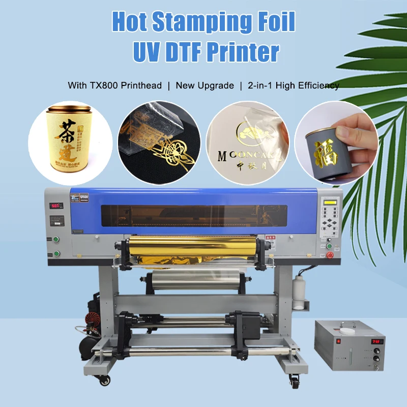 New impresora hot stamping foil 60CM UV DTF Printer I3200 print head 2 in 1 sticker printing machine for golden film printing