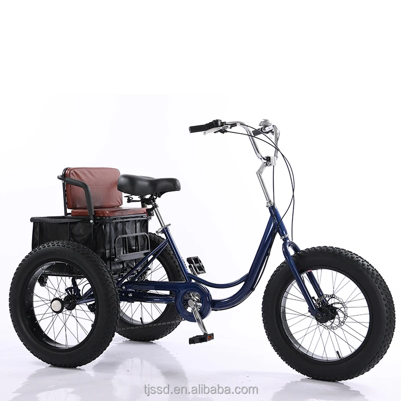 Hot product Fat Tire 4.0 Snow three-wheeled bicycle tricycle adult 7-speed pedal tricycle