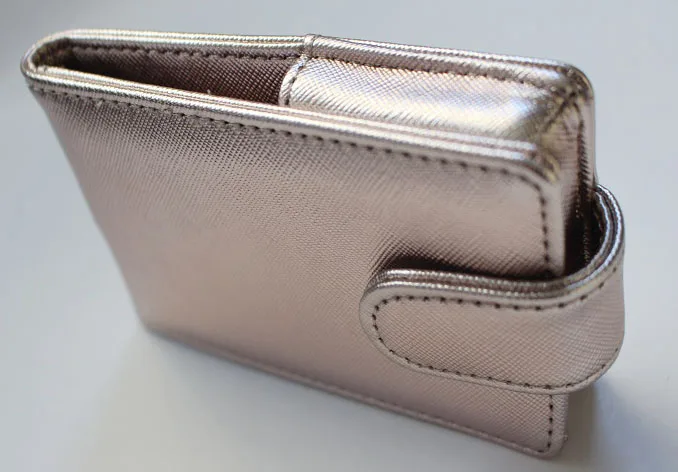 Mini cosmetic organizer manufacturer glitter saffiano faux leather lipstick case with mirror