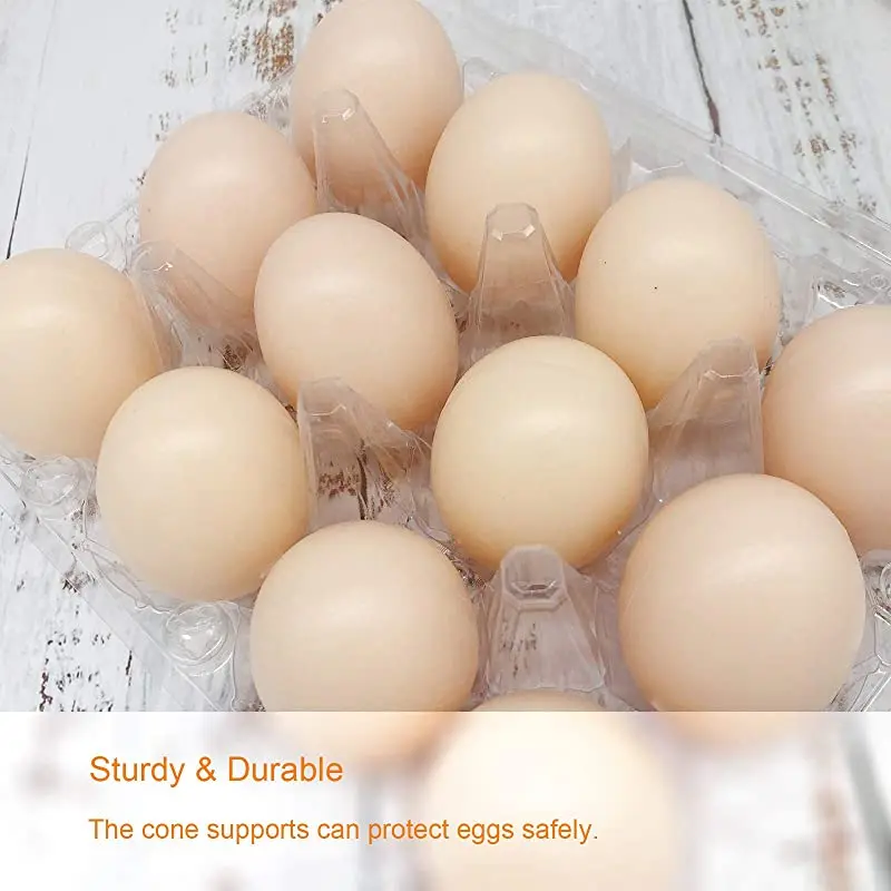 Plastic clear bulk empty chicken egg container egg packing trays for 12 15 chicken eggs