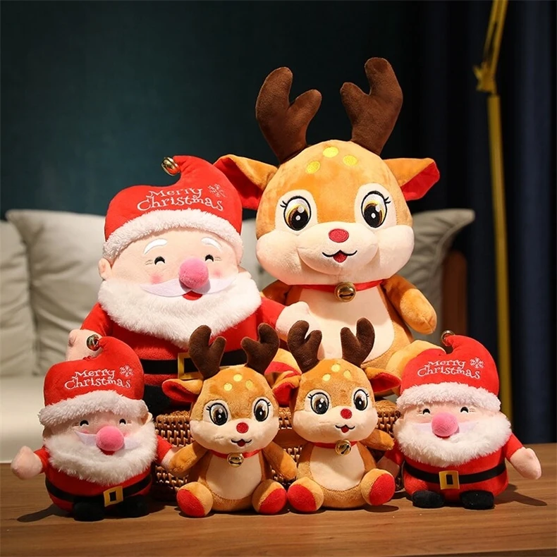 New christmas deer plush animal toys stuffed christmas plush reindeer cute plush reindeer christmas decoration
