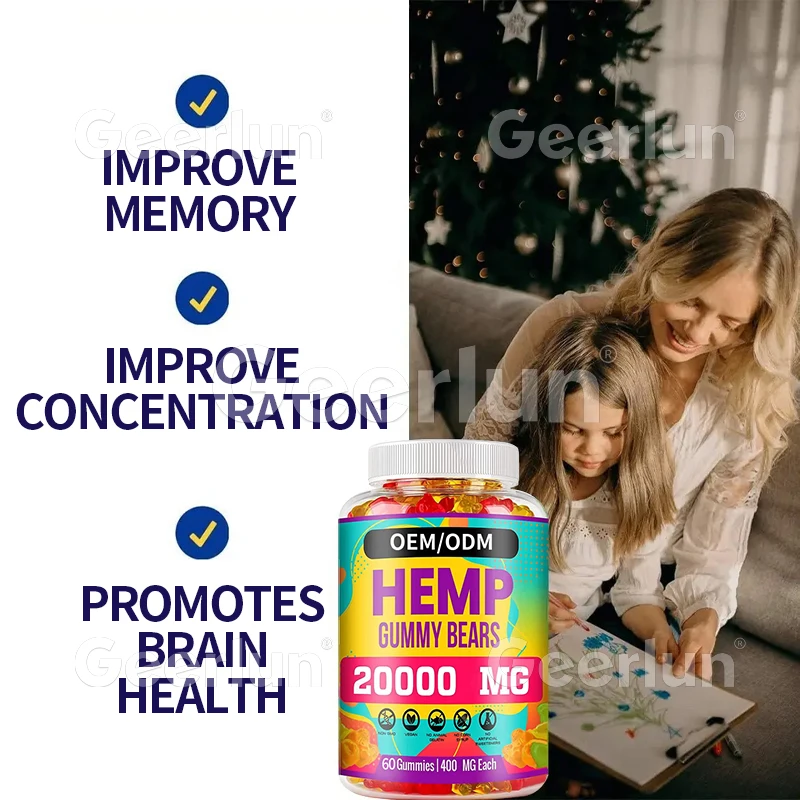 Private label OEM Hemp oil Nootropic Supplement Improve Memory and Brain Health HEMP Bear Gummies