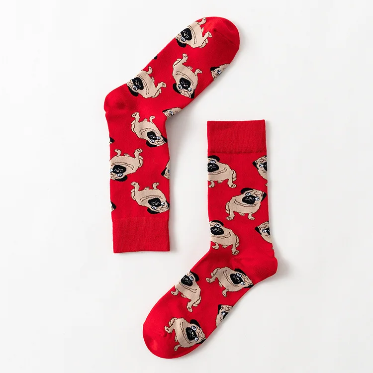 
Wholesale Cotton Kinds Animal Pugs Dog Cartoon Mens Socks 