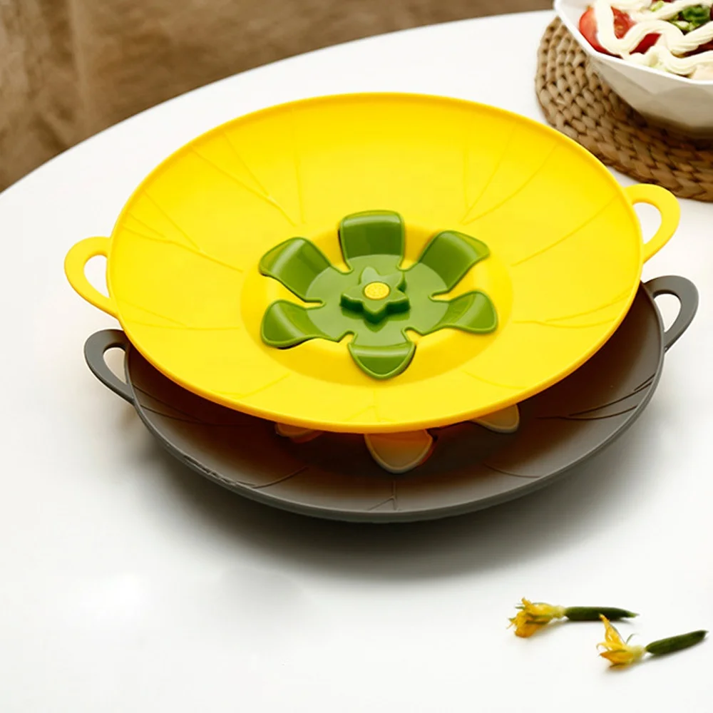Multi-Function Kitchen Tool Silicone Boil Over Safeguard Over-Boiling Anti Spill Lid Cover Pot Pan Spill Stopper Lid Cover